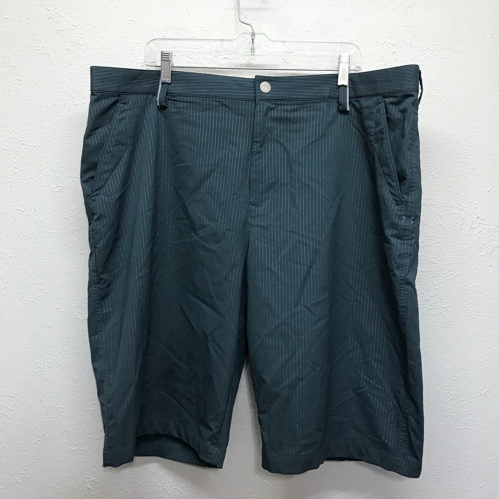 Under Armour Coldblack Golf Shorts Mens 40 Navy Blue Performance Pinstripe